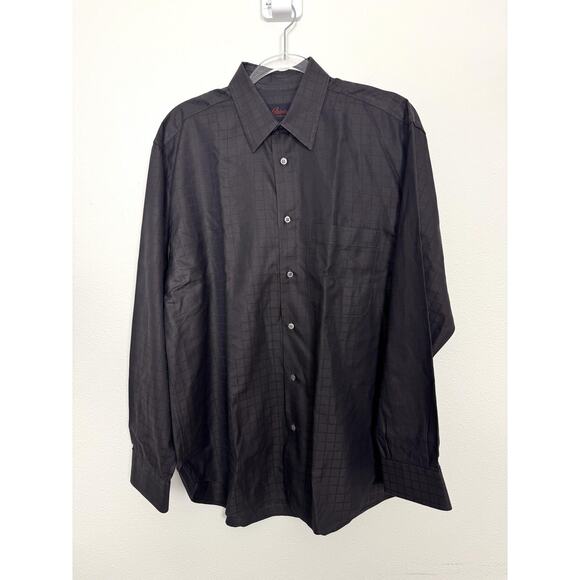 Brioni Shirt Mens Medium Brown Check Dress Made in Italy - Picture 9 of 10